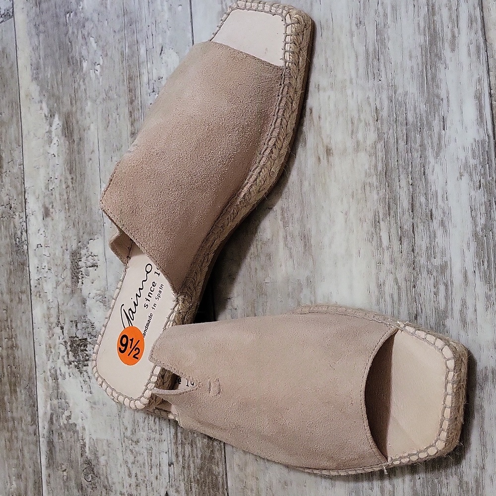Gaimo Espadrilles Boho Suede Open Toe Slide Sandals